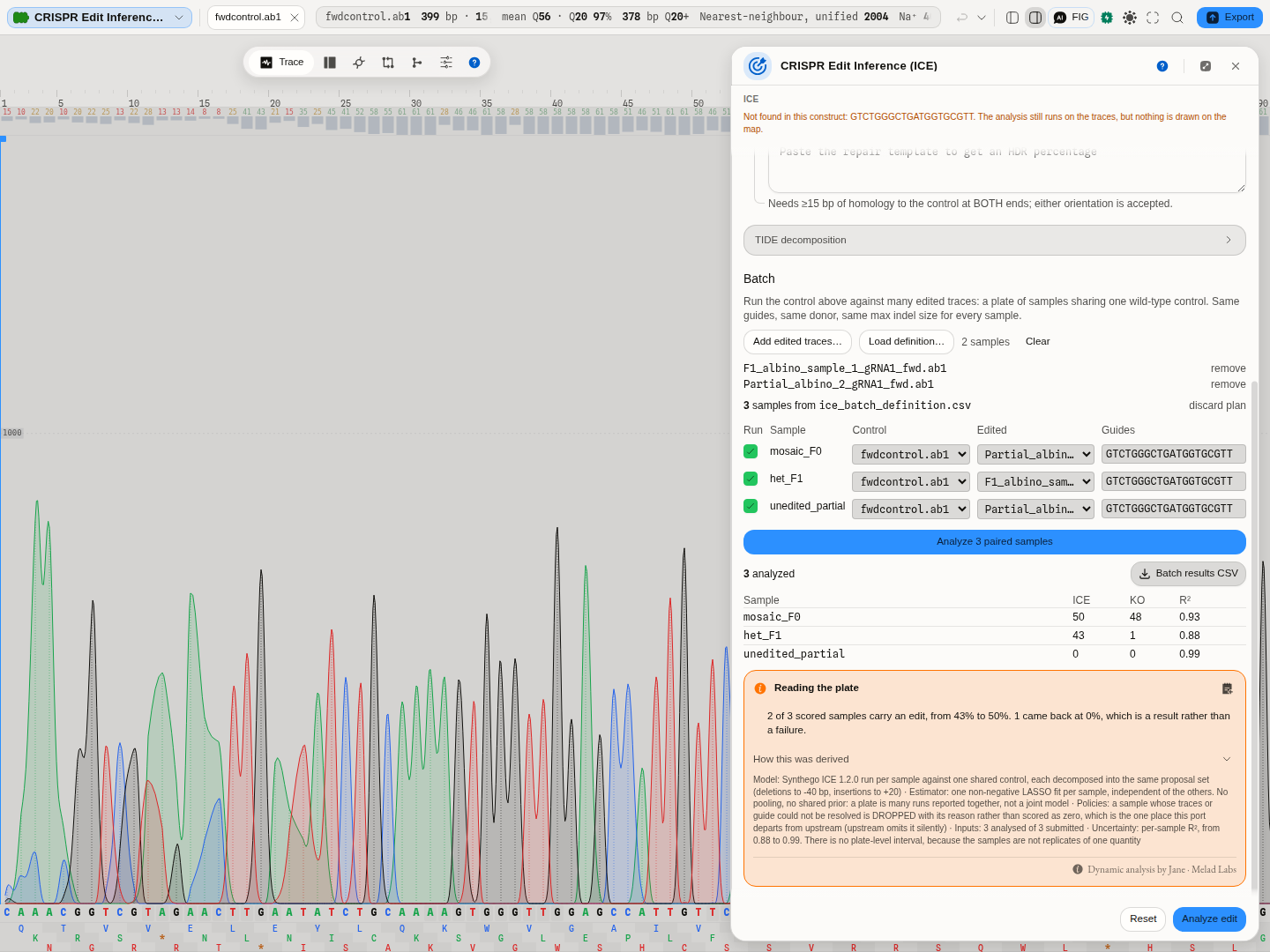 The batch result over the bundled corpus